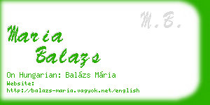 maria balazs business card