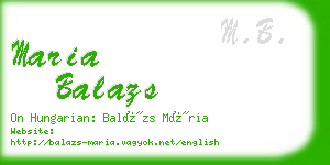 maria balazs business card